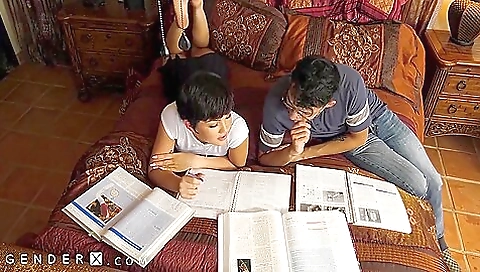 Mature asian seduces her new bro to have first shared boner in a video