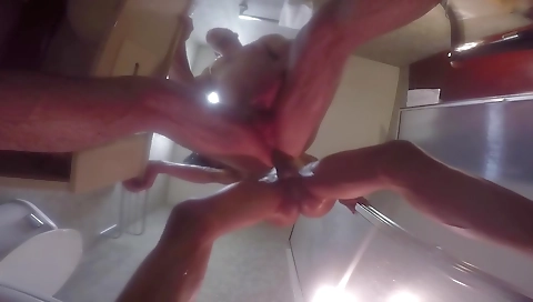 Sexy ebony tranny sucks and fucks her dick with a boyfriend