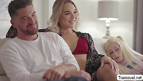 Blonde stepbrother sucks and rides his stepbro's big cock