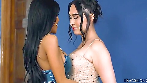 Busty asian milf in a hardcore interracial gangbang scene